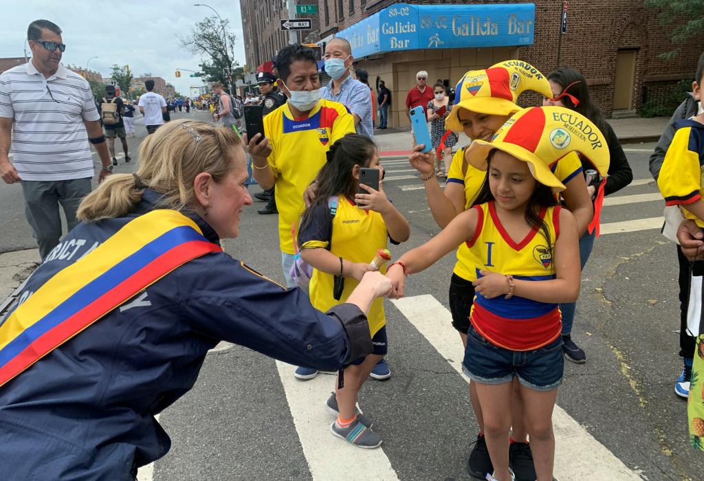 DA Melinda Katz walks in the Ecuadorian Day Parade to celebrate the rich heritage of Ecuadorians within the borough of Queens. August 8, 2021.